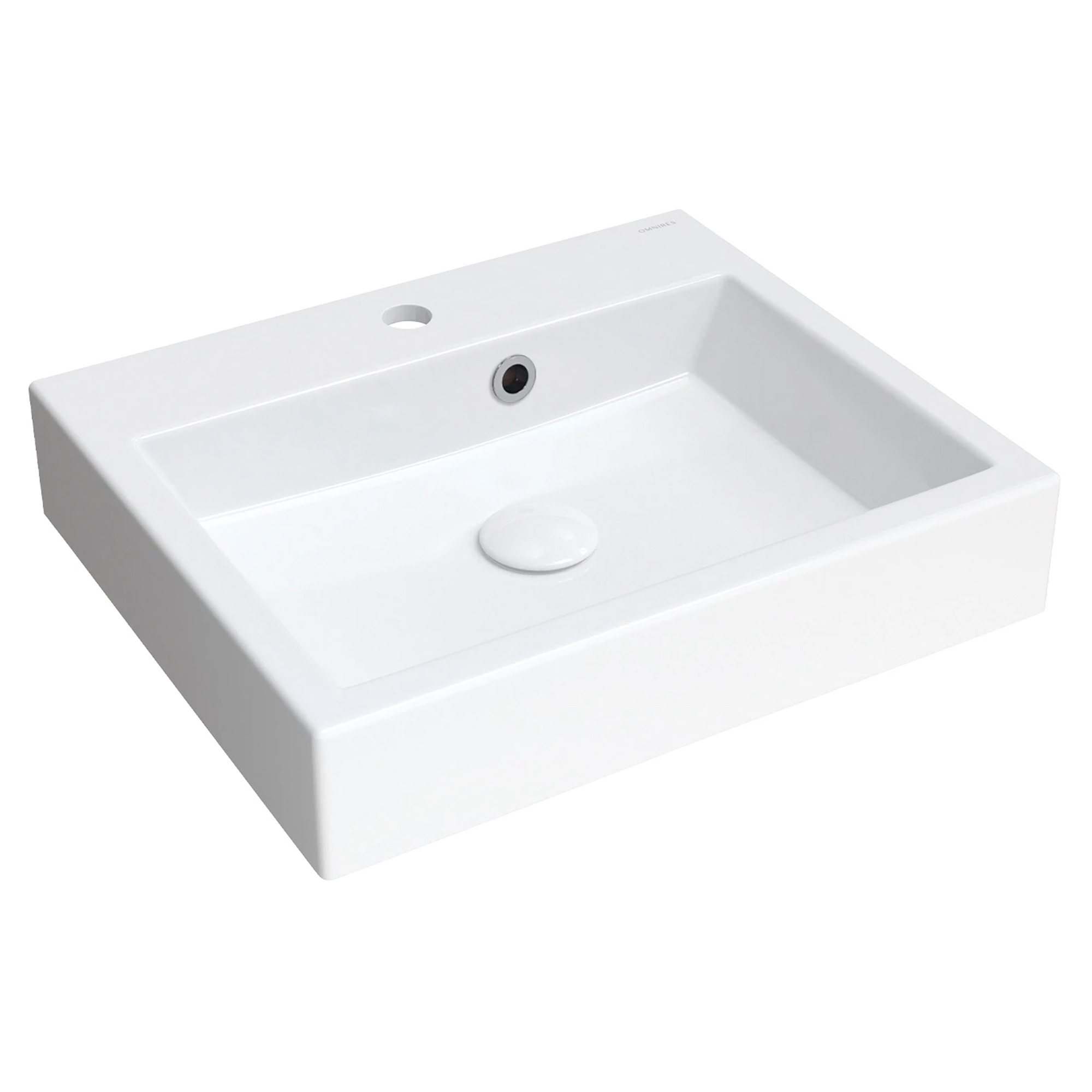 Omnires Vegghengt Servant Thasos M+ Hvit Blank 50x42 cm med Overløp