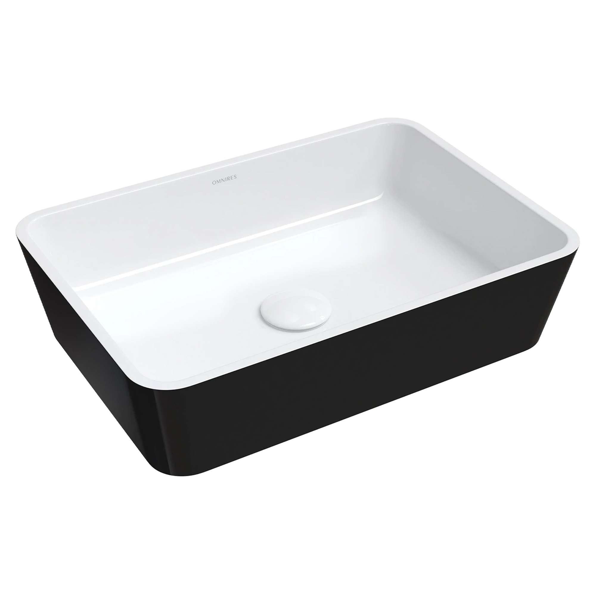 Omnires Servant Parma M+ Hvit-Svart Blank 50x35 cm