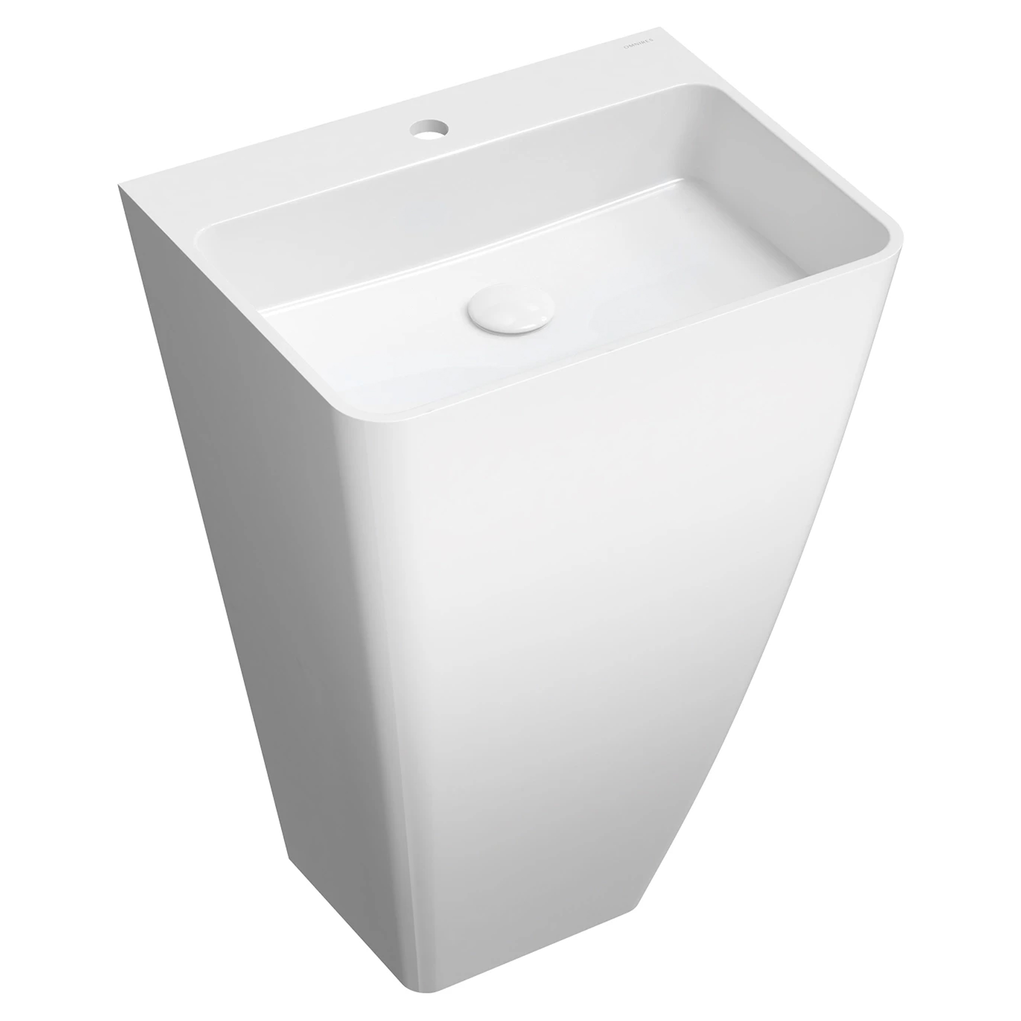 Omnires Frittstående Servant Parma M+ Hvit Blank 55x43 cm med Armaturhull