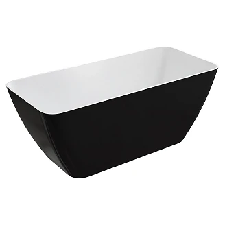Omnires Badekar <strong>Parma M+</strong>  Hvit-Svart Blank 159x71 cm