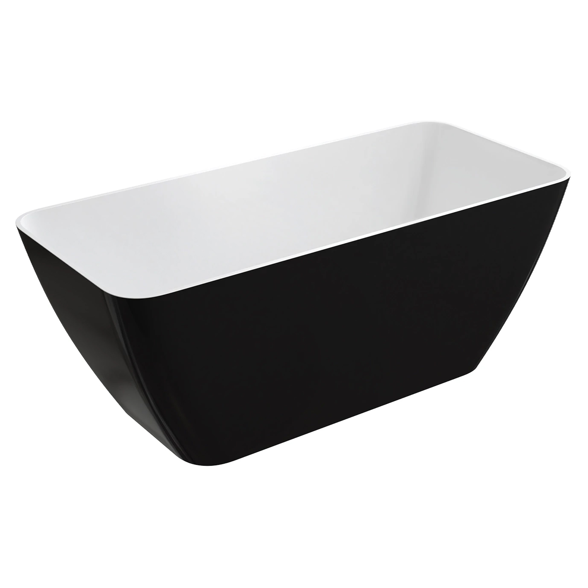 Omnires Badekar Parma M+ Hvit-Svart Blank 159x71 cm