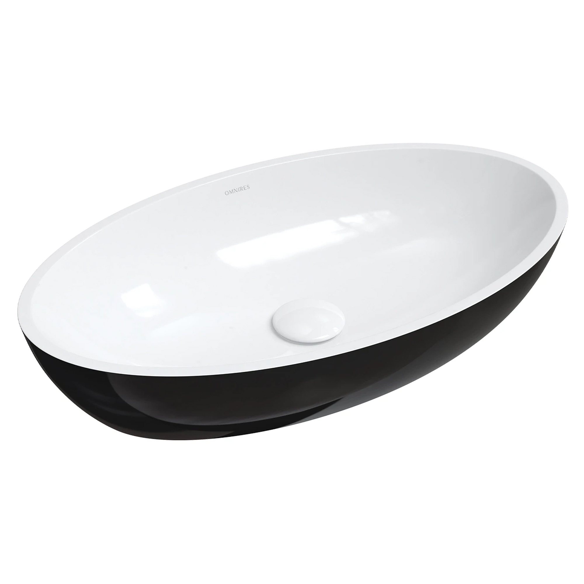 Omnires Servant Siena M+ Hvit-Svart Blank 60x35 cm