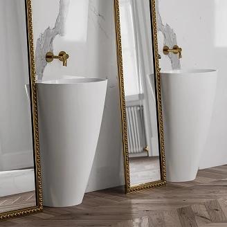 Omnires Frittstående Servant <strong>Siena M+</strong>  Hvit Blank 55x43 cm med Armaturhull