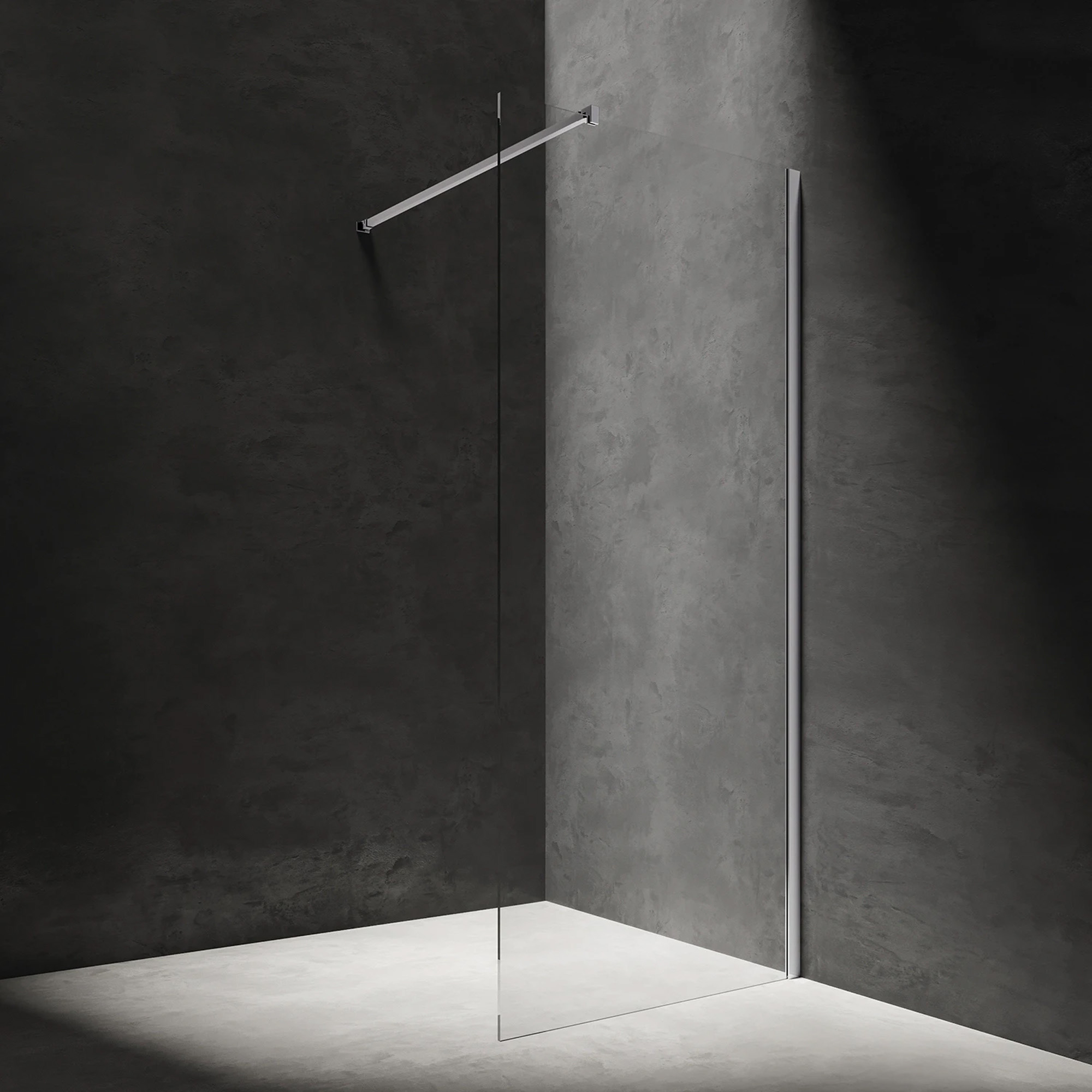 Omnires Dusjvegg Marina 8 mm 100x200 cm Krom Blank