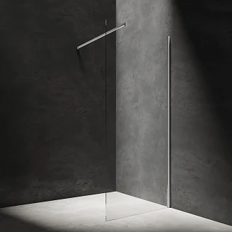 Omnires Dusjvegg Marina 8 mm 120x200 cm Krom Blank
