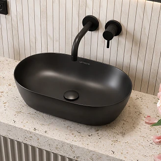 Ovalt Servant <strong>Mila</strong>  Svart Matt 50x30 cm