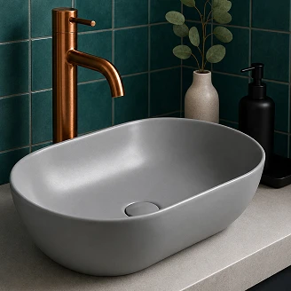 Ovalt Servant <strong>Mila</strong>  Grå Matt 50x30 cm