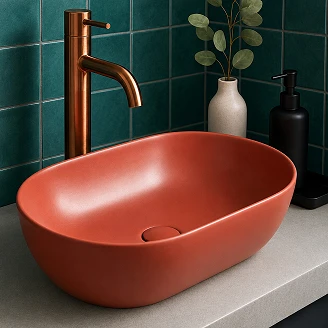 Ovalt Servant <strong>Mila</strong>  Terrakotta Matt 50x30 cm