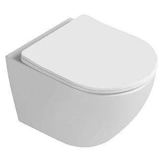 Vegghengt Toalett <strong>Marone</strong>  Hvit Blank