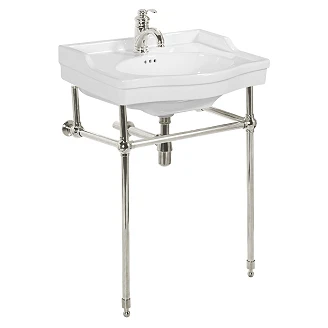 Servant <strong>Carlton</strong>  Hvit Blank 62 cm med Kromställning Krom Blank