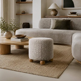 Sittepuff <strong>Vrelo</strong>  Taupe, Valnøtt Ø38 cm