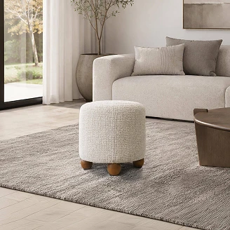 Sittepuff <strong>Vrelo</strong>  Beige, Eik Ø38 cm