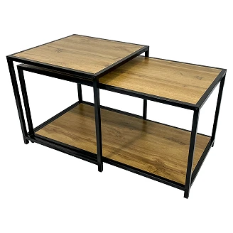 Sett med 2 stk. Sofabord 50x50 & 90x45 cm <strong>Värne</strong>  Eik