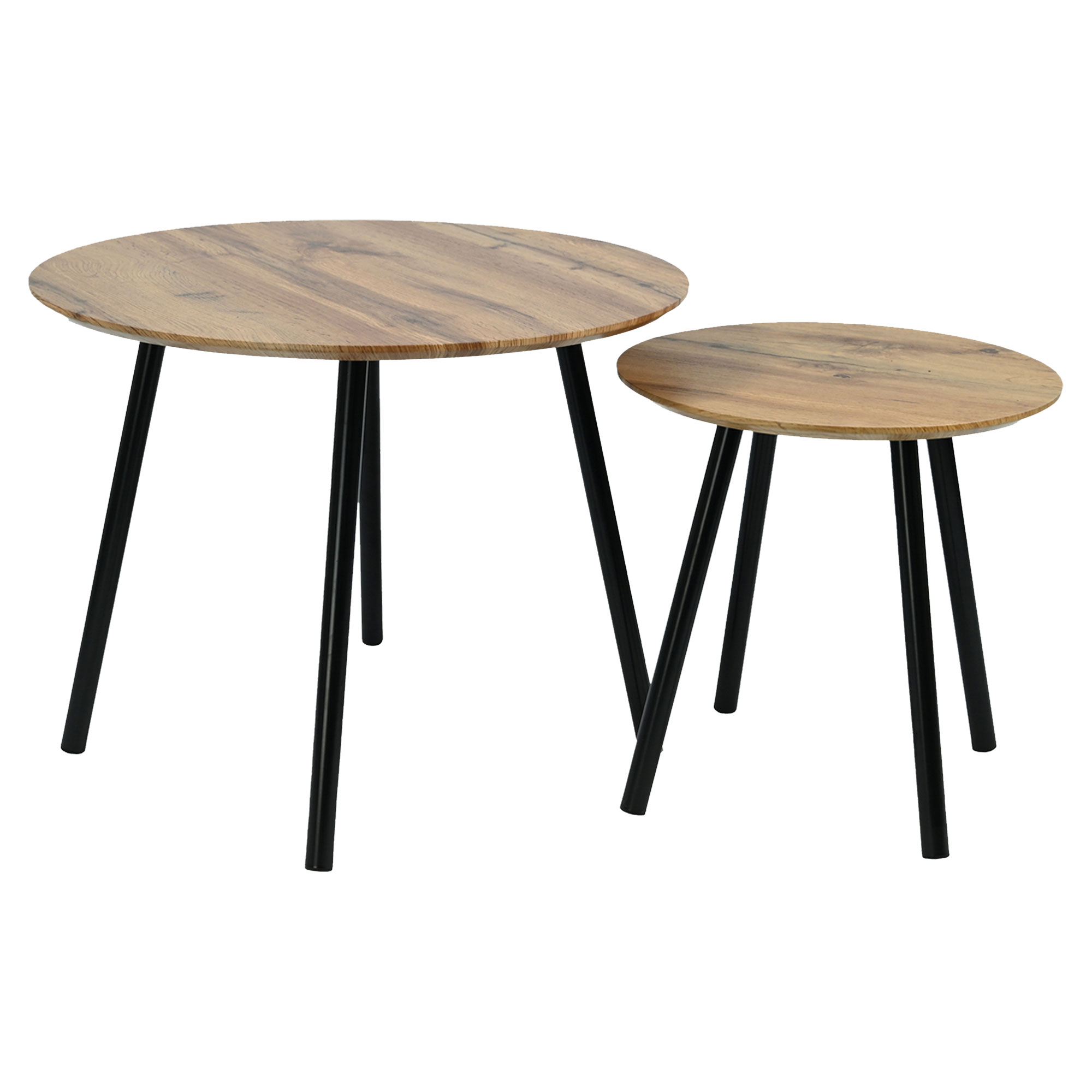 Sett med Sofabord Ø40 & Ø60 cm Tivre Eik
