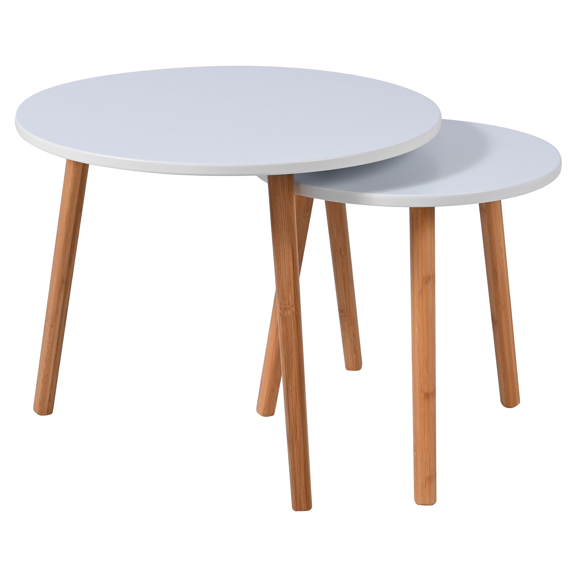 Sett med Sofabord Ø40 & Ø55 cm Klyn Hvit