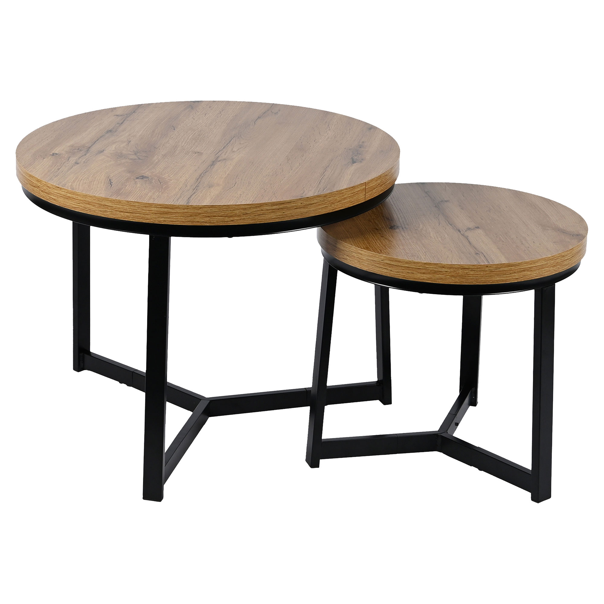Sett med Sofabord Ø40 & Ø60 cm Kredo Eik