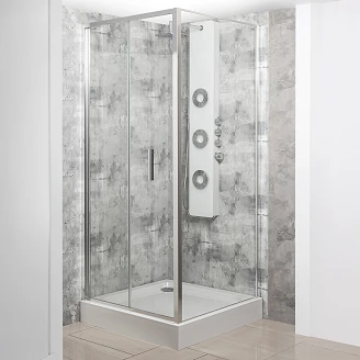 Dusjhjørne <strong>Solcore</strong>  100x70 cm Krom Blank Sammenleggbar