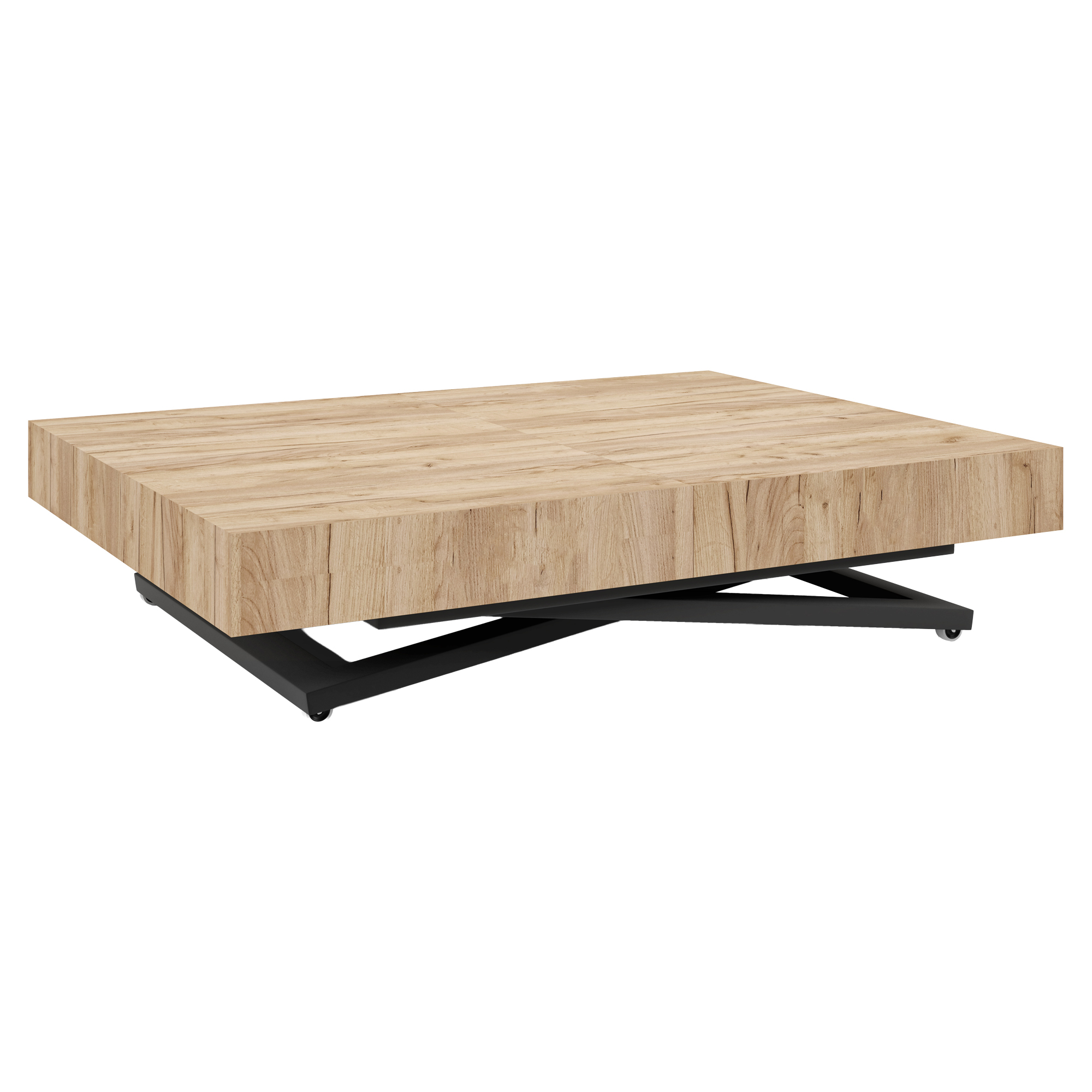 Bord Udtrækkeligt Mimosa Gylden Craft-Eg 120 cm med U-Ben & Justerbar Højde