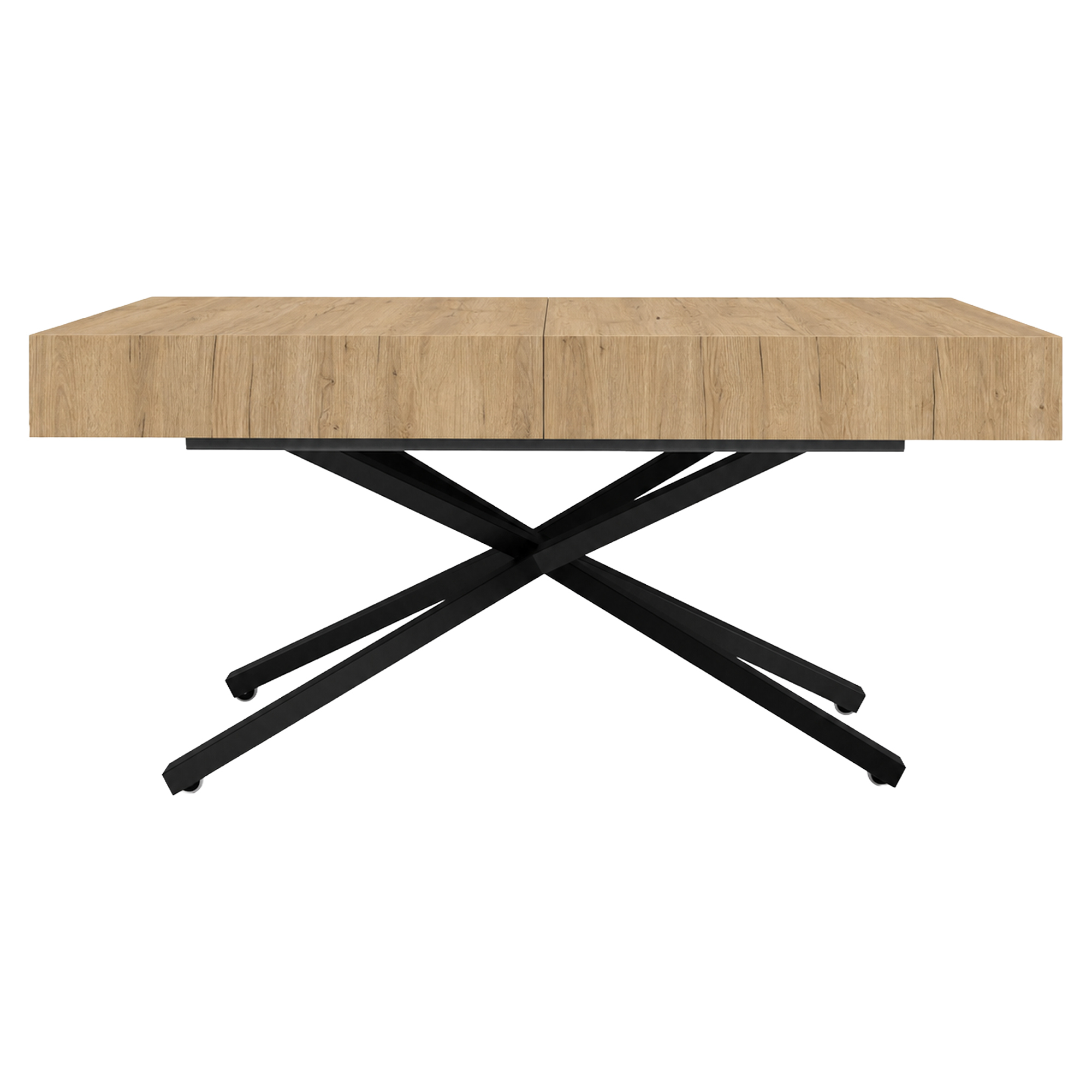 Bord Udtrækkeligt Mimosa Gylden Craft-Eg 120 cm med X-Ben & Justerbar Højde