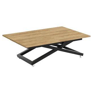 Bord Udtrækkeligt <strong>Noric</strong>  Naturlig Hikora-Eg 120 cm med Justerbar Højde