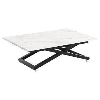 Bord Udtrækkeligt <strong>Noric</strong>  Bianco Marmor 120 cm med Justerbar Højde