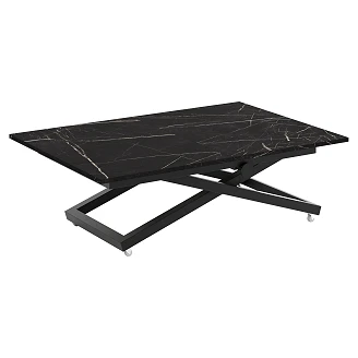 Bord Udtrækkeligt <strong>Noric</strong>  Sort Grigia Pietra 120 cm med Justerbar Højde