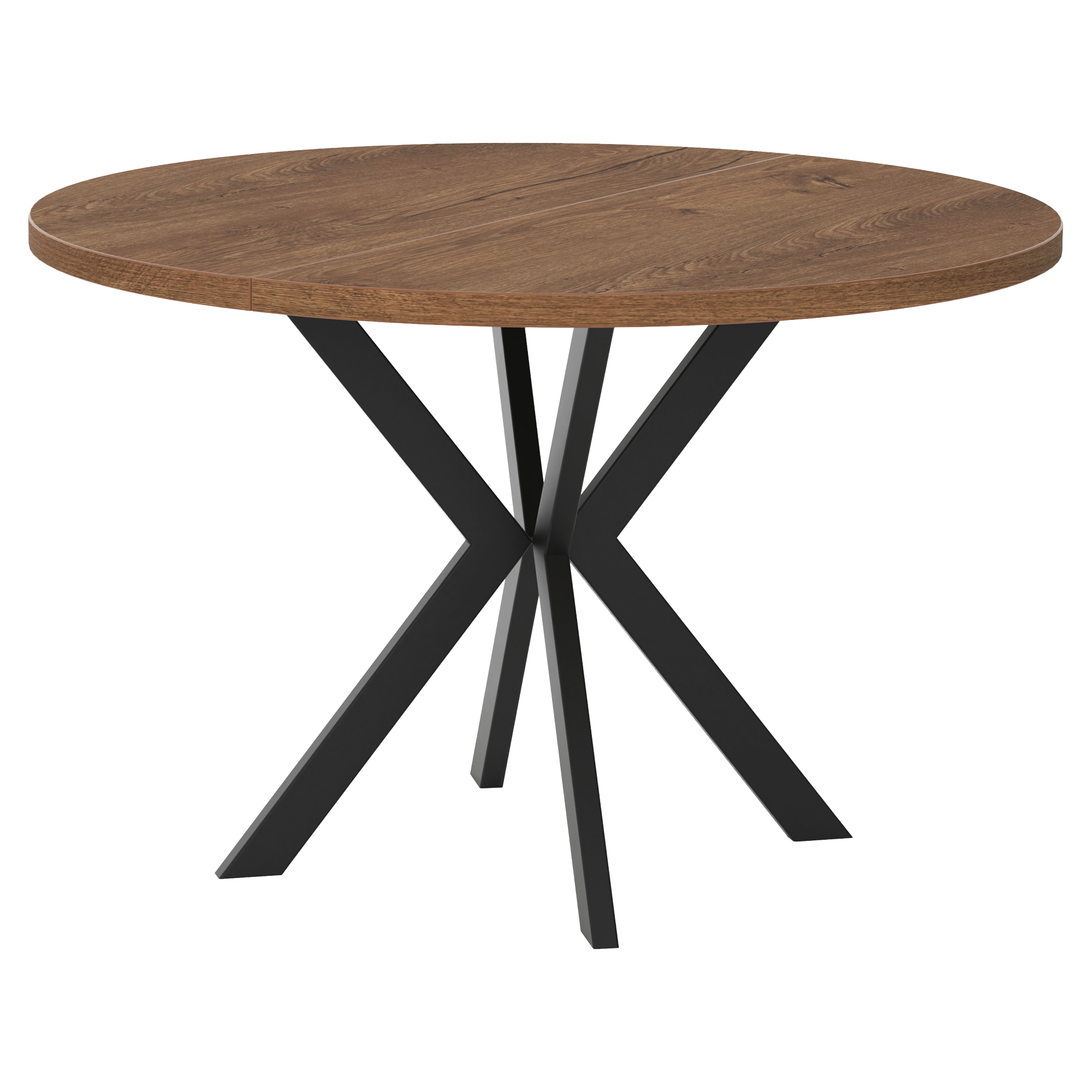 Spisebord Udtrækkeligt Skadi Mørk Lefkas-Eg Ø120/196 cm