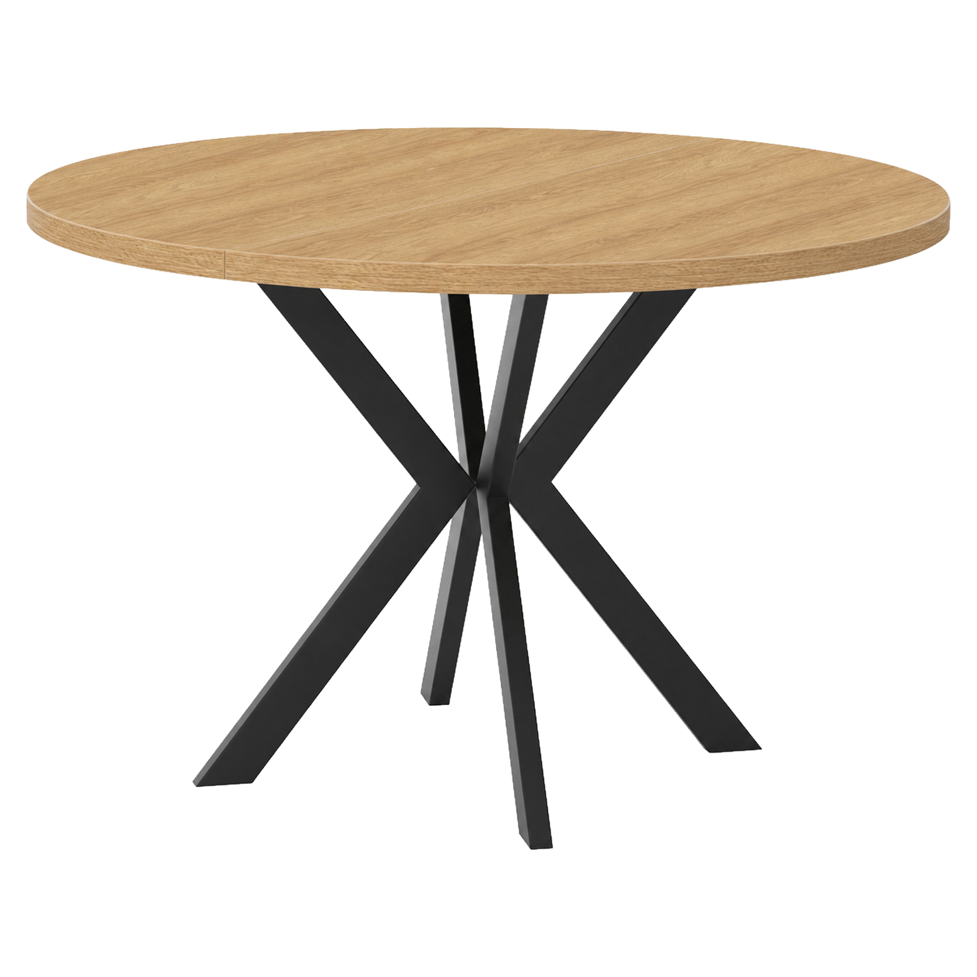Spisebord Udtrækkeligt Skadi Naturlig Hikora-Eg Ø120/196 cm