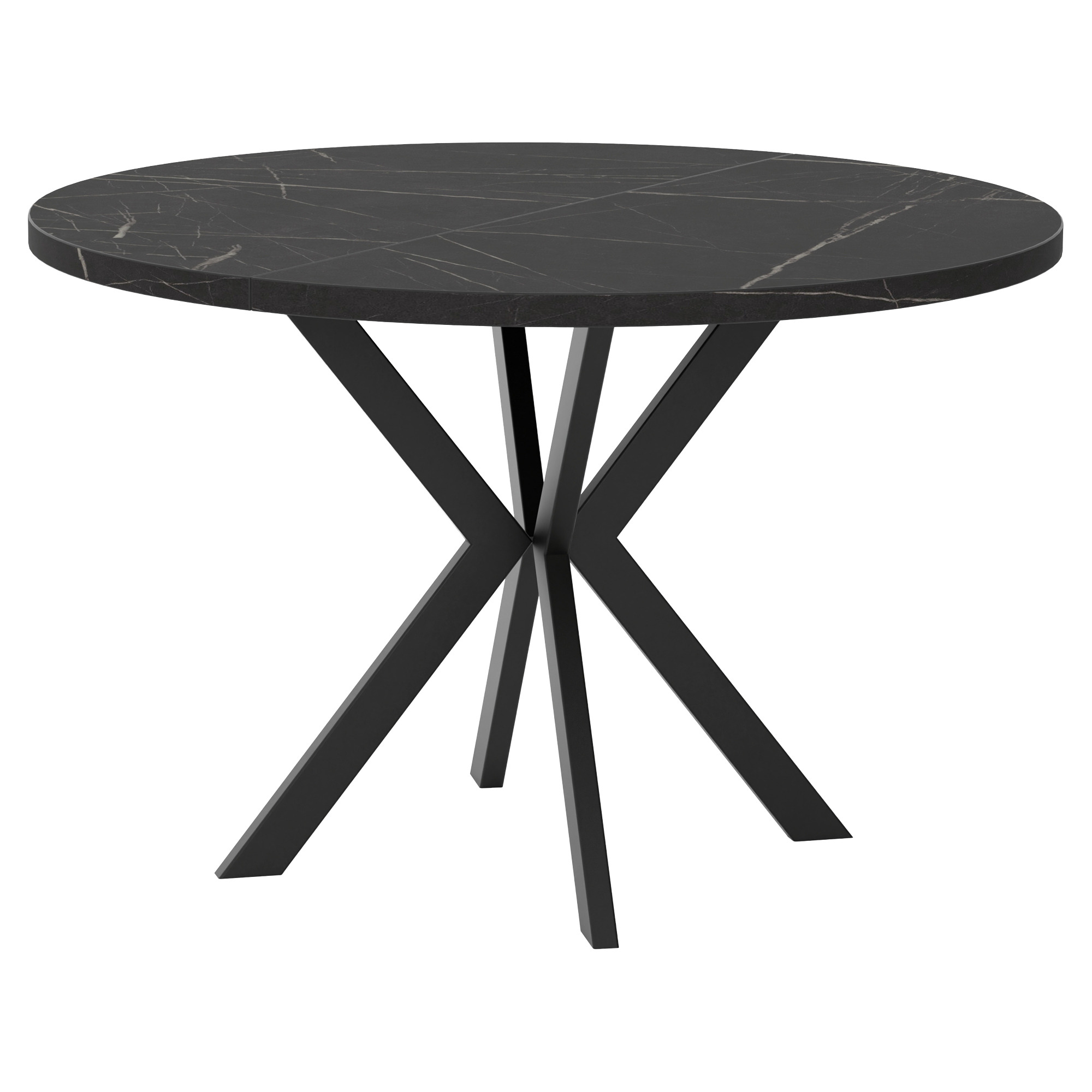 Spisebord Udtrækkeligt Skadi Sort Grigia Pietra Ø120/196 cm