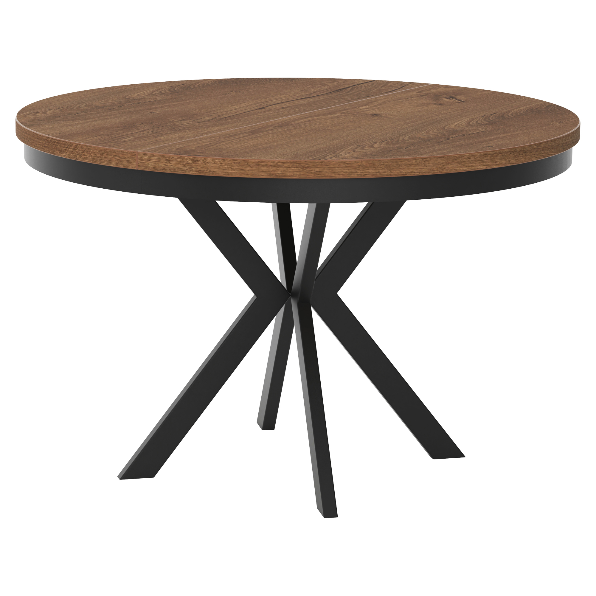 Spisebord med Kant Udtrækkeligt Skadi Mørk Lefkas-Eg Ø120/196 cm