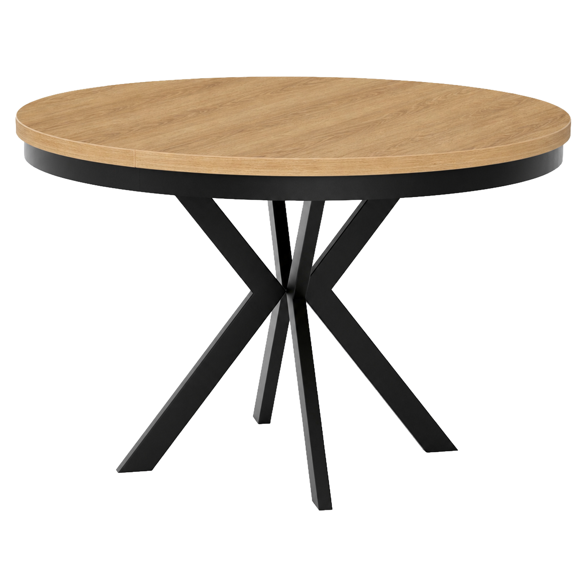 Spisebord med Kant Udtrækkeligt Skadi Naturlig Hikora-Eg Ø120/196 cm