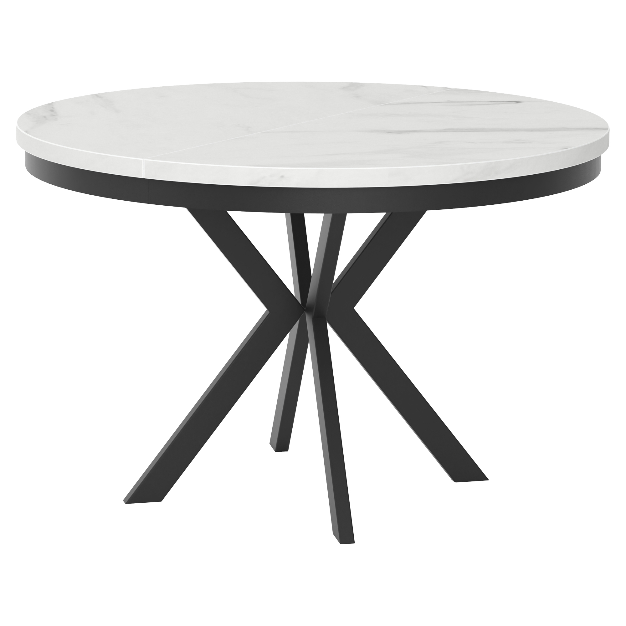 Spisebord med Kant Udtrækkeligt Skadi Bianco Marmor Ø120/196 cm