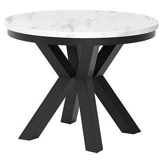 Spisebord Udtrækkeligt <strong>Lofoten</strong>  Bianco Marmor Ø100/176 cm