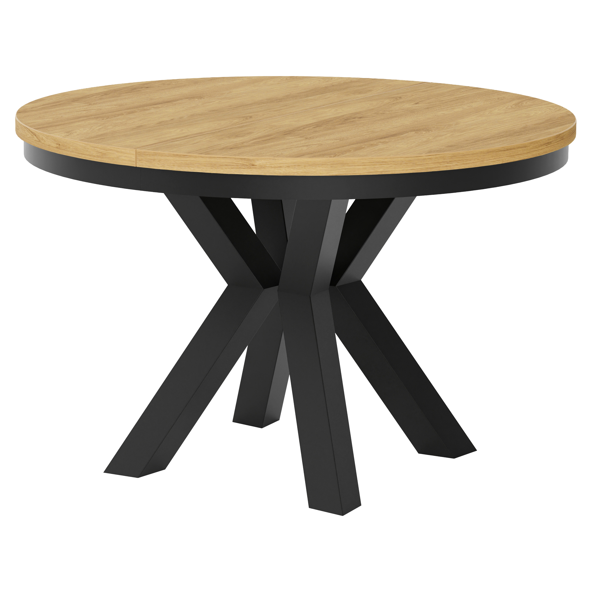Spisebord Udtrækkeligt Lofoten Naturlig Hikora-Eg Ø120/196 cm
