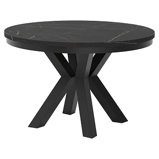 Spisebord Udtrækkeligt <strong>Lofoten</strong>  Sort Grigia Pietra Ø120/196 cm