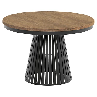 Spisebord Udtrækkeligt <strong>Roros</strong>  Mørk Lefkas-Eg Ø120/196 cm
