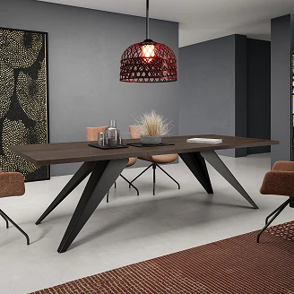 Spisebord Udtrækkeligt <strong>Pollux</strong>  Mørk Lefkas-Eg 140/240 cm