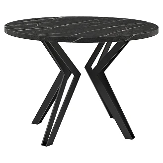 Spisebord Udtrækkeligt <strong>Bellun</strong>  Sort Grigia Pietra Ø100/176 cm