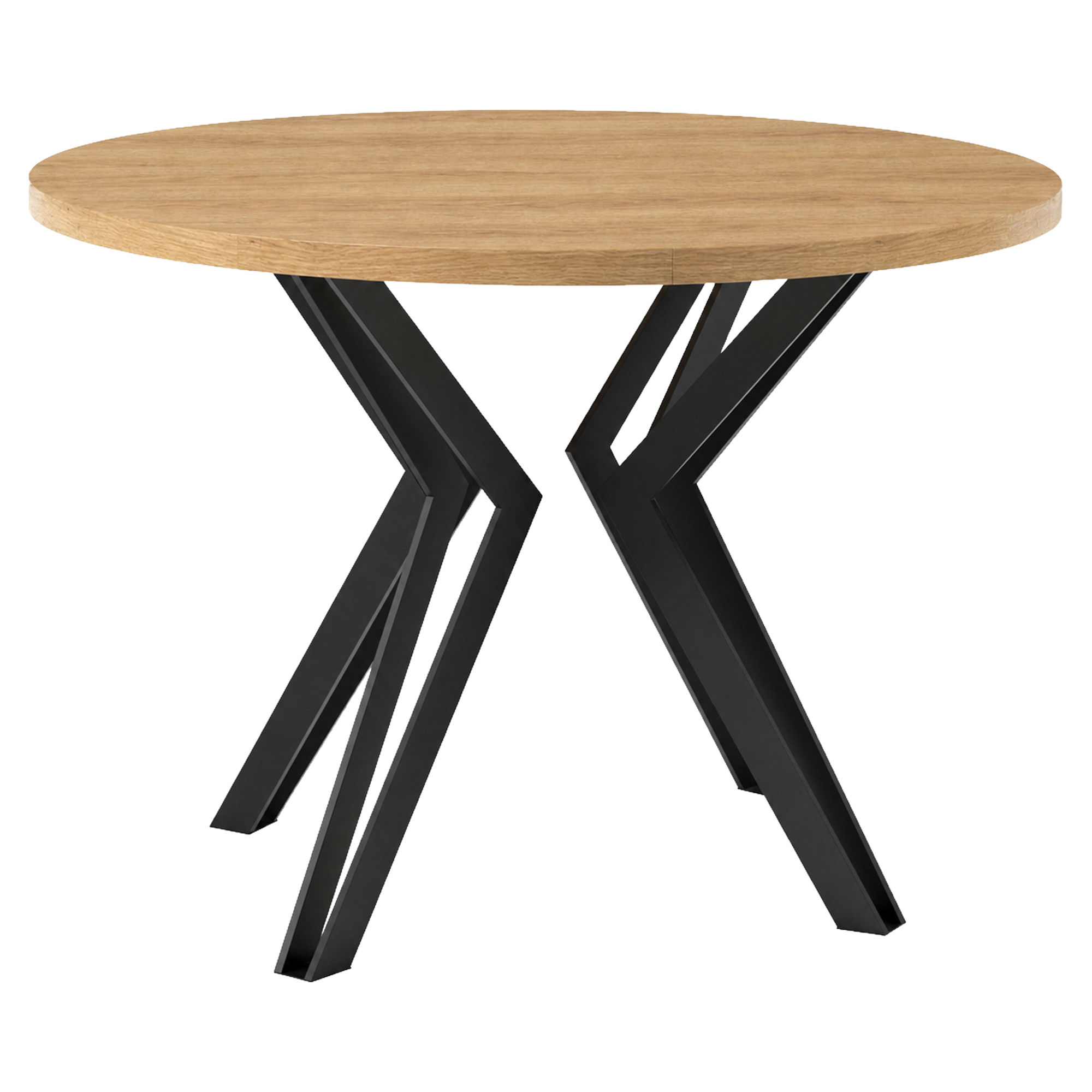Spisebord Udtrækkeligt Bellun Naturlig Hikora-Eg Ø120/196 cm