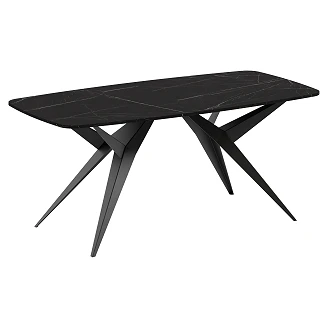 Spisebord Udtrækkeligt <strong>Hollow</strong>  Sort Grigia Pietra 160/236 cm