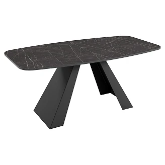Spisebord Udtrækkeligt <strong>Ligna</strong>  Sort Grigia Pietra 160/198 cm