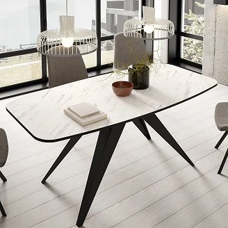 Spisebord Udtrækkeligt <strong>Arbora</strong>  Bianco Marmor 160/198 cm