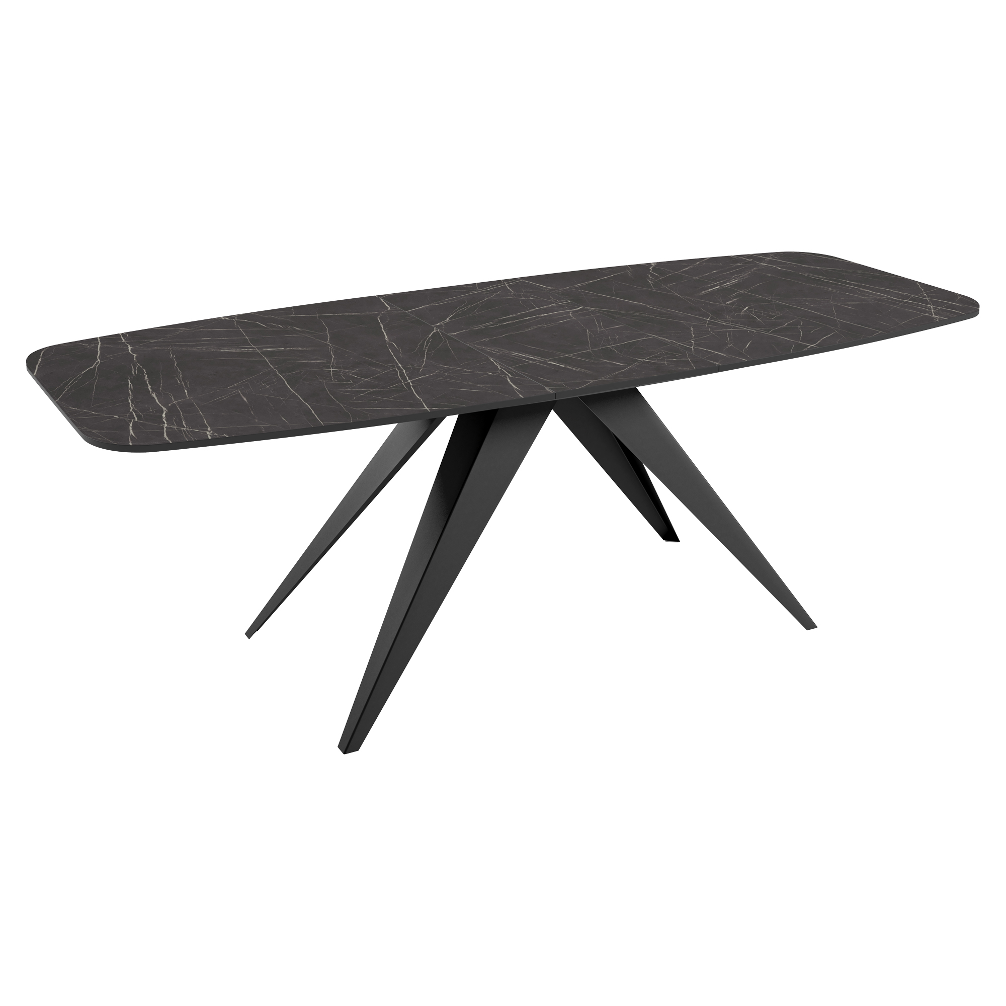 Spisebord Udtrækkeligt Arbora Sort Grigia Pietra 160/198 cm