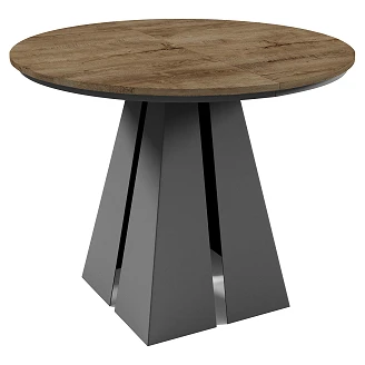 Spisebord Udtrækkeligt <strong>Dain</strong>  Mørk Lefkas-Eg Ø120/196 cm