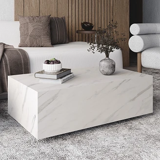 Sofabord <strong>Rhone</strong>  Bianco Marmor 90 cm