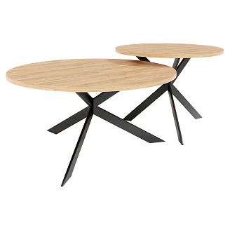 Sæt med Sofaborde <strong>Salween</strong>  Gylden Craft-Eg Ø75 & Ø58 cm