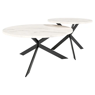 Sæt med Sofaborde <strong>Salween</strong>  Bianco Marmor Ø75 & Ø58 cm