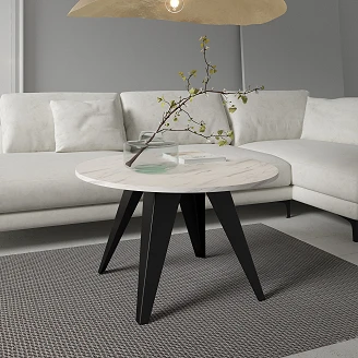Sofabord <strong>Tarim</strong>  Bianco Marmor Ø75 cm