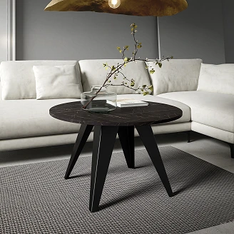 Sofabord <strong>Tarim</strong>  Sort Grigia Pietra Ø75 cm