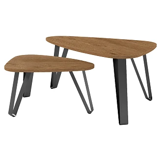 Sett med Sofabord <strong>Grande</strong>  Mørk Lefkas-Eik 94 & 63 cm